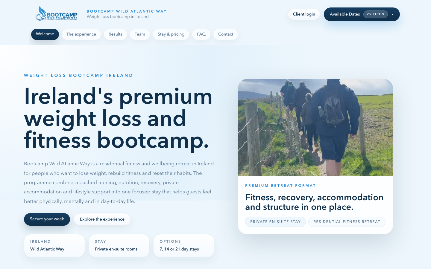 Bootcamp Wild Atlantic Way website project