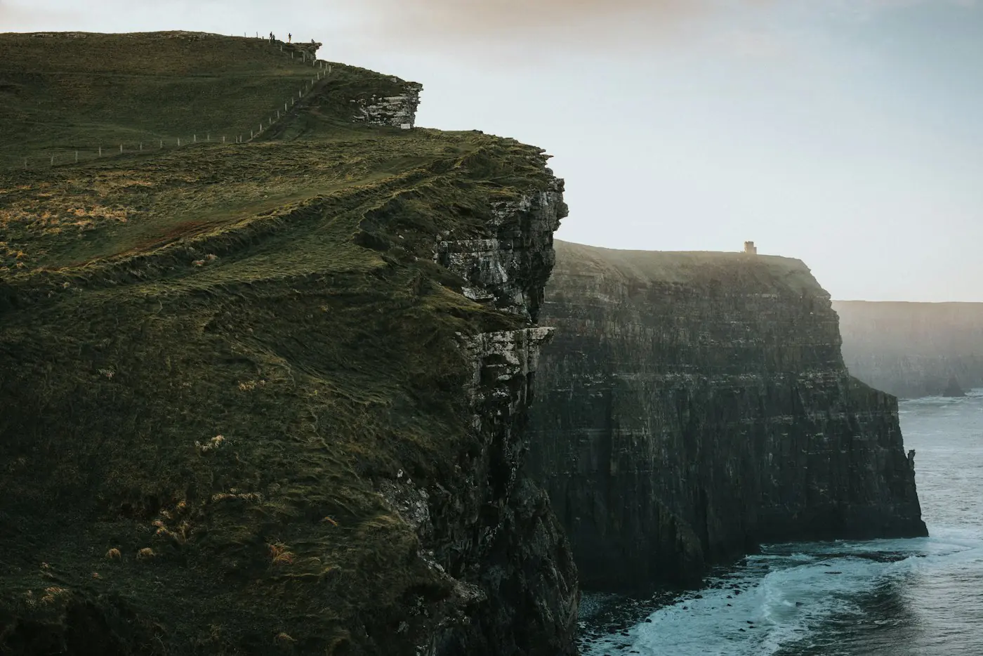 Green sea cliffs on the west coast of Ireland